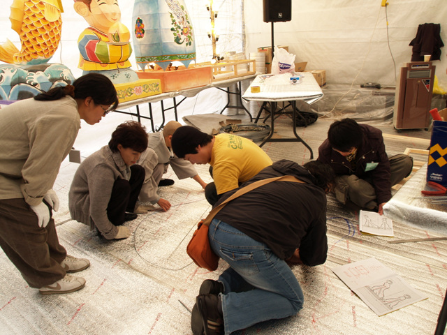 전통등 강습회 등만들기 %26lt;연꽃든 물개등1%26gt;